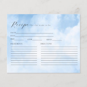 Tarjeta de receta de nubes para duchas nupciales
