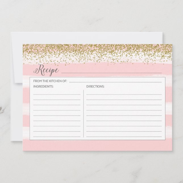 Tarjeta de receta de oro y rosa (Anverso)