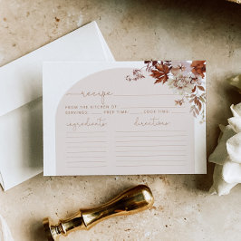 Tarjeta de receta de otoño de Boho. Tarjeta de rec