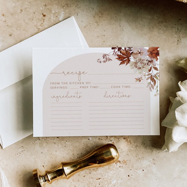 Tarjeta de receta de otoño de Boho. Tarjeta de rec (Subido por el creador)
