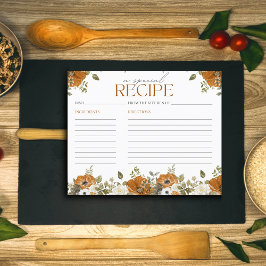 Tarjeta de receta de otoño para enamoramiento duch