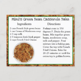 Tarjeta de receta de pan casero verde de Mimi