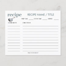 Tarjeta de receta de pan de fritura de color de ag