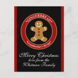 Tarjeta de receta de pan de jengibre