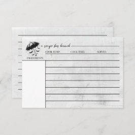 Tarjeta de receta de paraguas de ducha