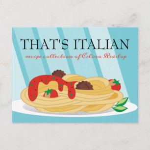 Tarjeta de receta de Pasta Italiano para cocinero