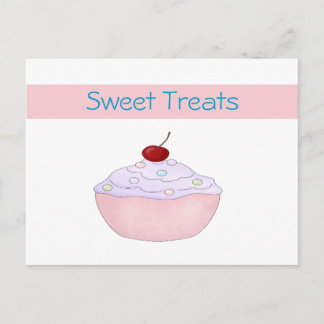 Tarjeta de receta de pastel rosa