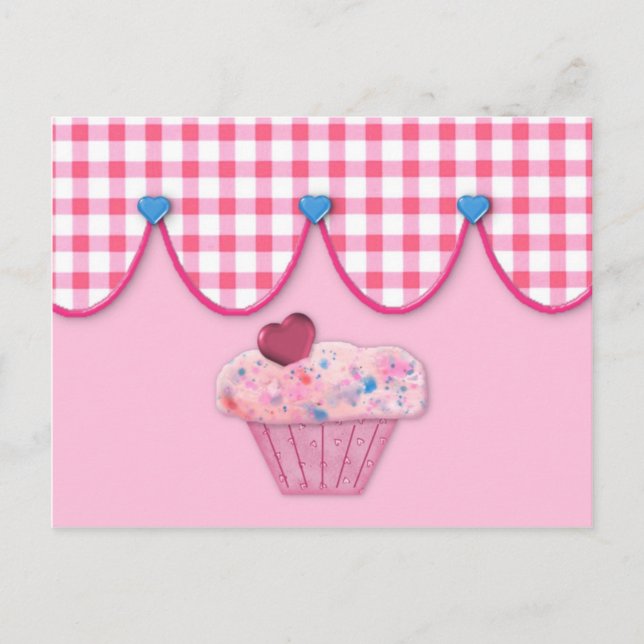 Tarjeta de receta de pastel rosa (Anverso)