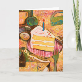 Tarjeta de receta de pasteles de cumpleaños feliz