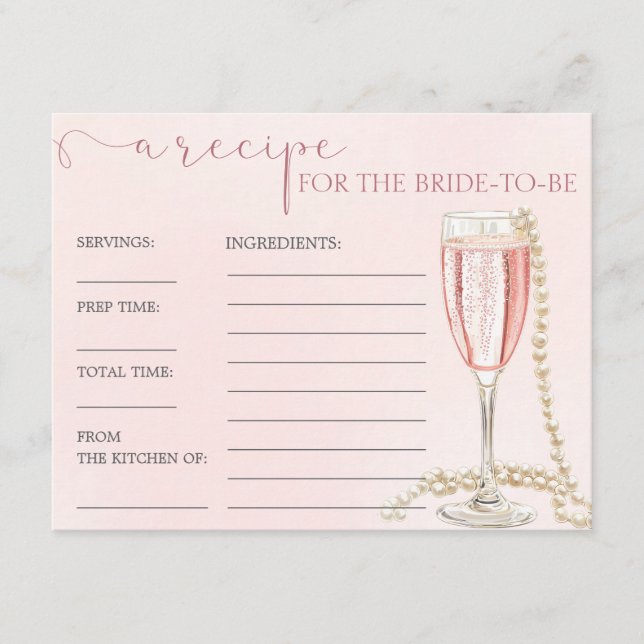 Tarjeta de receta de Pearl and Pink Prosecco Brida (Anverso)