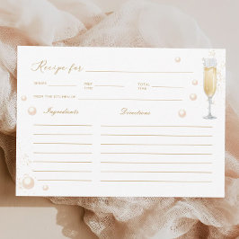 Tarjeta de receta de Pearl and Prosecco Bridal Sho