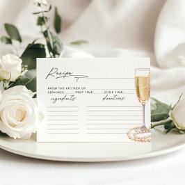 Tarjeta de receta de Pearl and Prosecco Bridal Sho