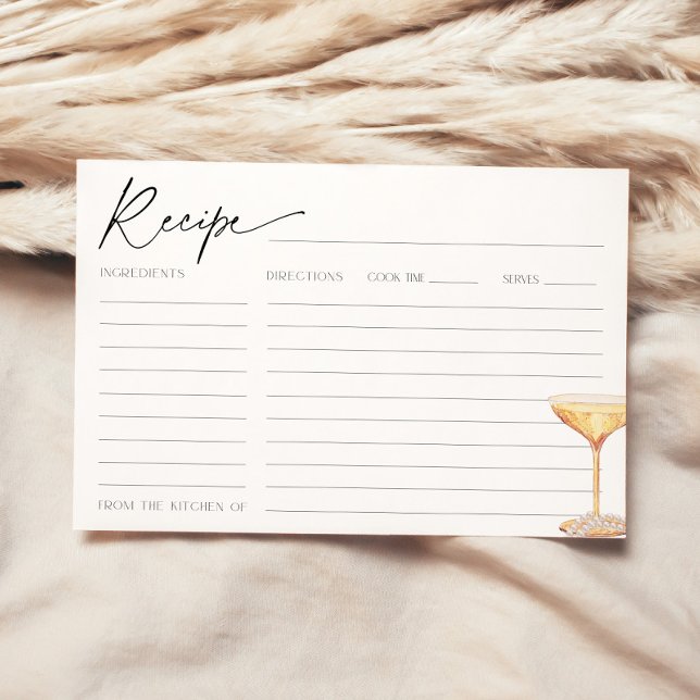 Tarjeta de receta de Pearl and Prosecco Bridal Sho (Subido por el creador)