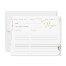 Tarjeta de receta de Pearl and Prosecco Bridal Sho