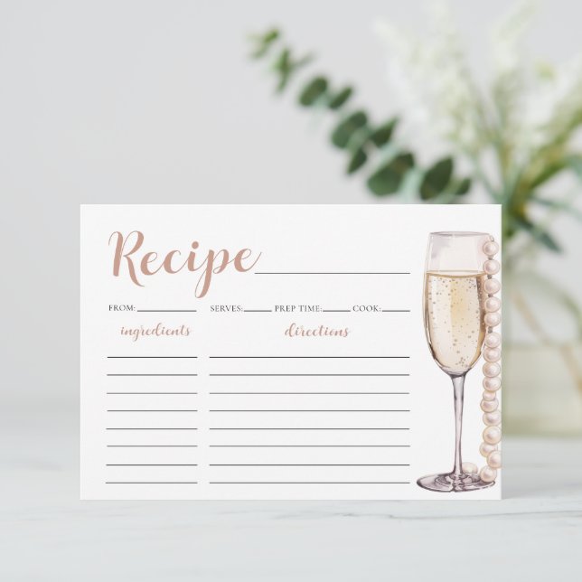 Tarjeta de receta de Pearl de Oro y Ducha Bridal P (Anverso de pie)