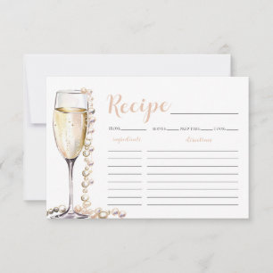 Tarjeta de receta de Pearl de Oro y Ducha Bridal P