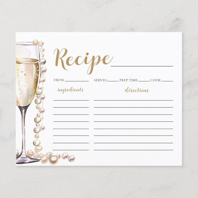 Tarjeta de receta de Pearl de Oro y Ducha Bridal P (Anverso)