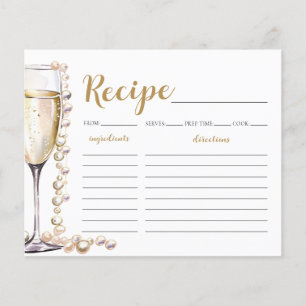 Tarjeta de receta de Pearl de Oro y Ducha Bridal P