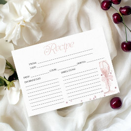 Tarjeta De Receta De Perlas Rosadas Y Ducha Bridal