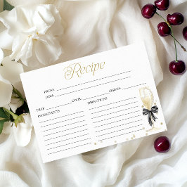 Tarjeta De Receta De Perlas Y Ducha Bridal Prosecc