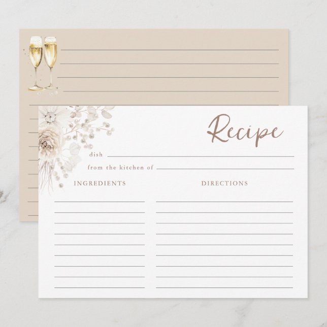 Tarjeta de receta de Perlas y Prosecco (Anverso / Reverso)