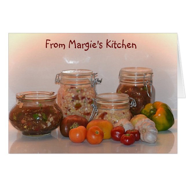 Tarjeta de receta de personalizable Veggie (Anverso (Horizontal))