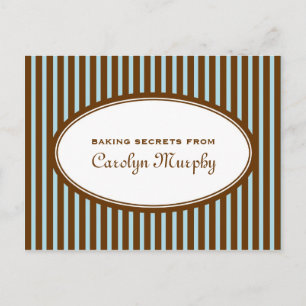 Tarjeta de receta de personalizado castaño de choc