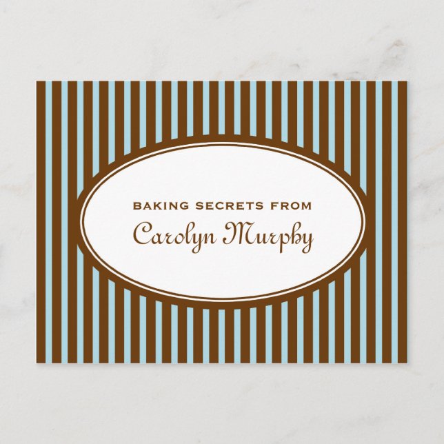 Tarjeta de receta de personalizado castaño de choc (Anverso)