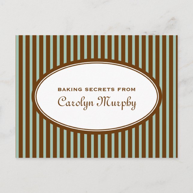Tarjeta de receta de personalizado marrón de choco (Anverso)