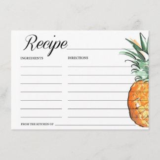 Tarjeta de receta de piña