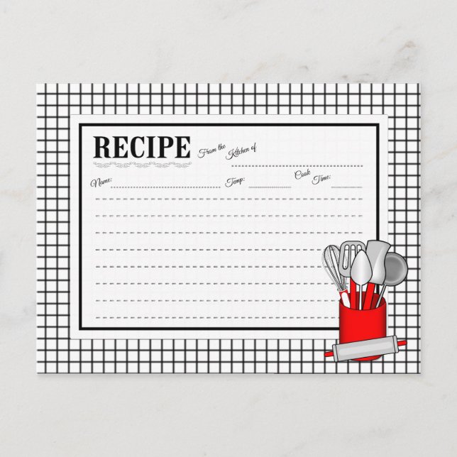 Tarjeta de receta de pincel rodante Utensil de coc (Anverso)