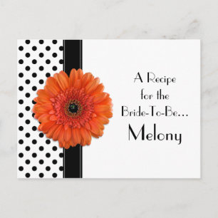 Tarjeta de receta de Polka Dot Naranja Daisy para 