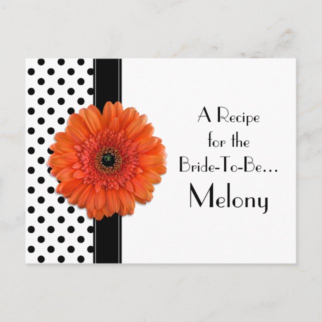 Tarjeta de receta de Polka Dot Naranja Daisy para  (Anverso)