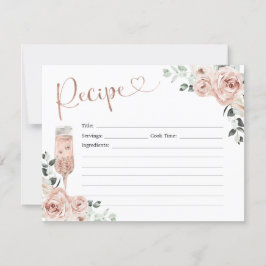 Tarjeta de receta de Prosecco para Rosas con polvo