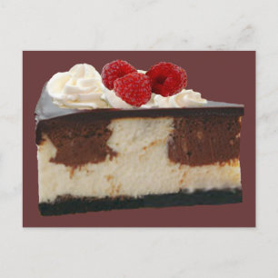 Tarjeta de receta de queso de frambuesa de chocola