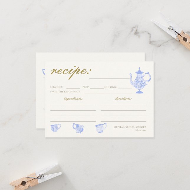 Tarjeta de receta de reabastecimiento de ducha de  (Anverso/Reverso In Situ)