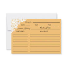 Tarjeta de receta de respuesta a ducha de novia di