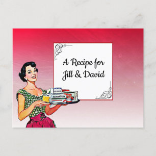 Tarjeta de receta de Retro Lady Boda