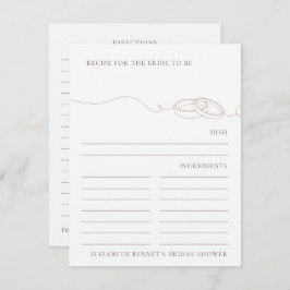 Tarjeta de receta de Rubor Boda Rings Bridal Showe