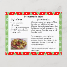 Tarjeta de receta de salsa casera