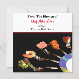 Tarjeta de receta de salsa de tomate Spaghetti cas