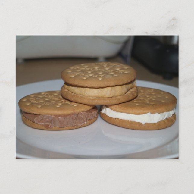 Tarjeta de Receta de Sándwiches de Helado Fáciles (Anverso)