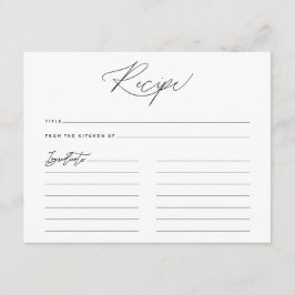 Tarjeta de receta de script de tipo Minimalista si