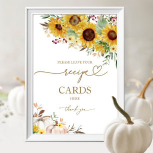 Tarjeta de receta de señal de ducha nupcial de gir