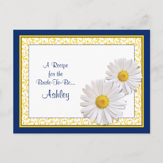 Tarjeta de receta de Shasta Daisy para la novia (Anverso)