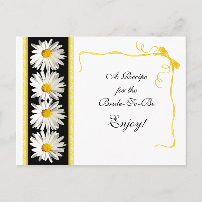 Tarjeta de receta de Shasta Daisy para la novia (Anverso)