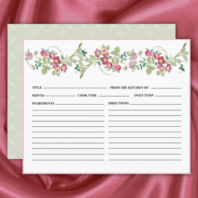 Tarjeta de receta de Strawberries Bridal Shower (Subido por el creador)