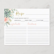 Tarjeta de receta de Succulent