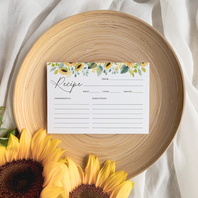 Tarjeta de receta de Sunflower Bridal Shower (Subido por el creador)