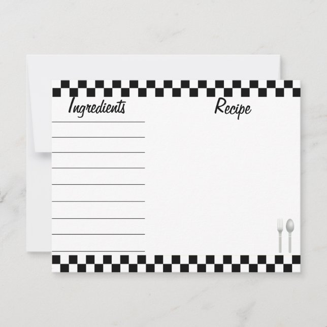 Tarjeta de receta de tablero negro - frontal y pos (Anverso)